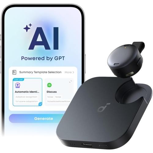 soundcore Work | AI Voice Recorder & Note Taker - Coin-sized AI Wearable